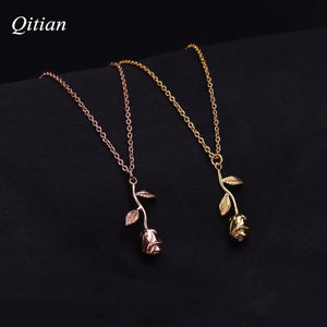 Gold Rose Flower Necklace