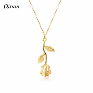 Gold Rose Flower Necklace