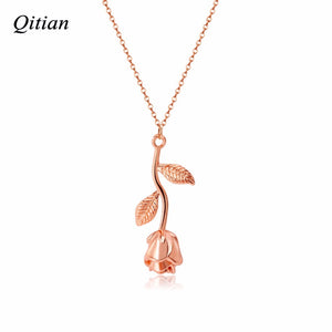 Gold Rose Flower Necklace