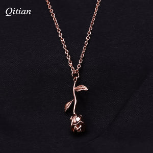 Gold Rose Flower Necklace