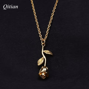 Gold Rose Flower Necklace